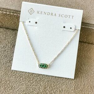 Kendra Scott Grayson Crystal Necklace, Gold Green